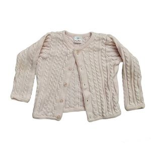 Hanna Andersson Little Girls Light Pink Knitted Button-Up Cardigan Size 90cm